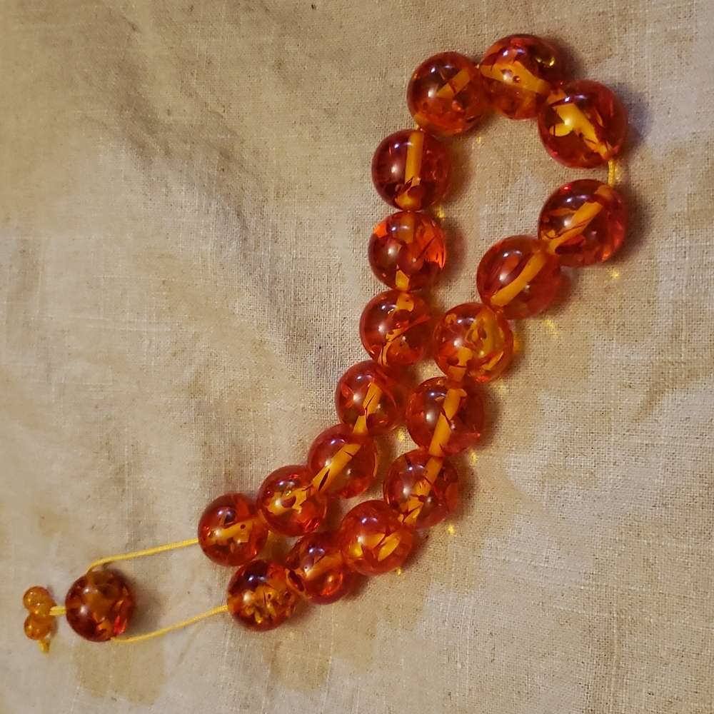 Tibetan Resin Prayer Style Necklace